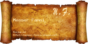Messer Fanni névjegykártya